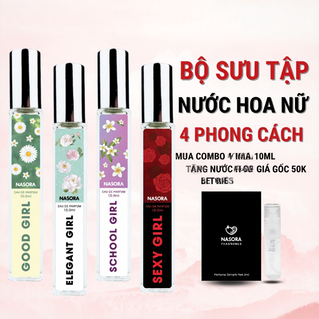 Bộ Sưu Tập Nước Hoa Nữ Dạng Xịt 10ml, Hương Thơm Quyến Rũ, Gợi Cảm, Ngọt Ngào & Cá Tính, Nguyên Liệu