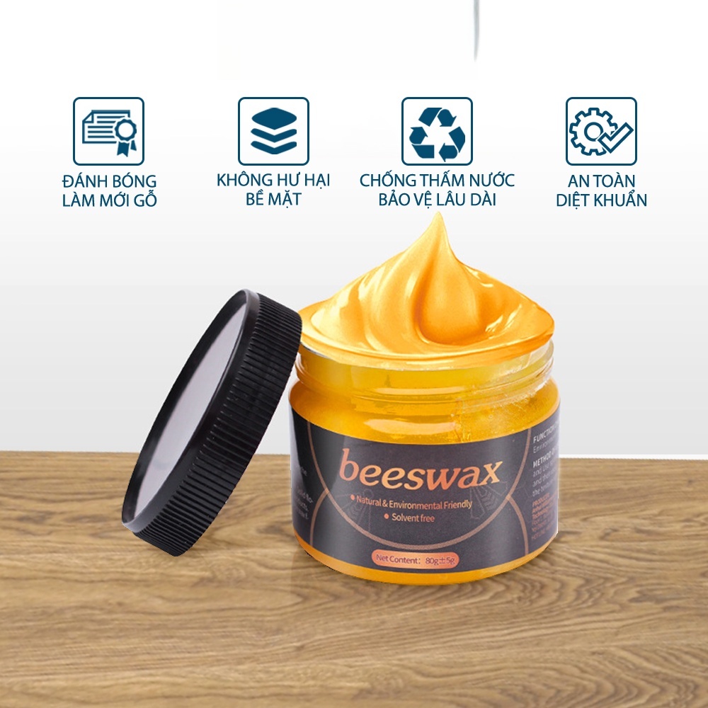 Sáp Ong Đánh Bóng Đồ Gỗ, Sàn Gỗ Mifan Beeswax 80gr