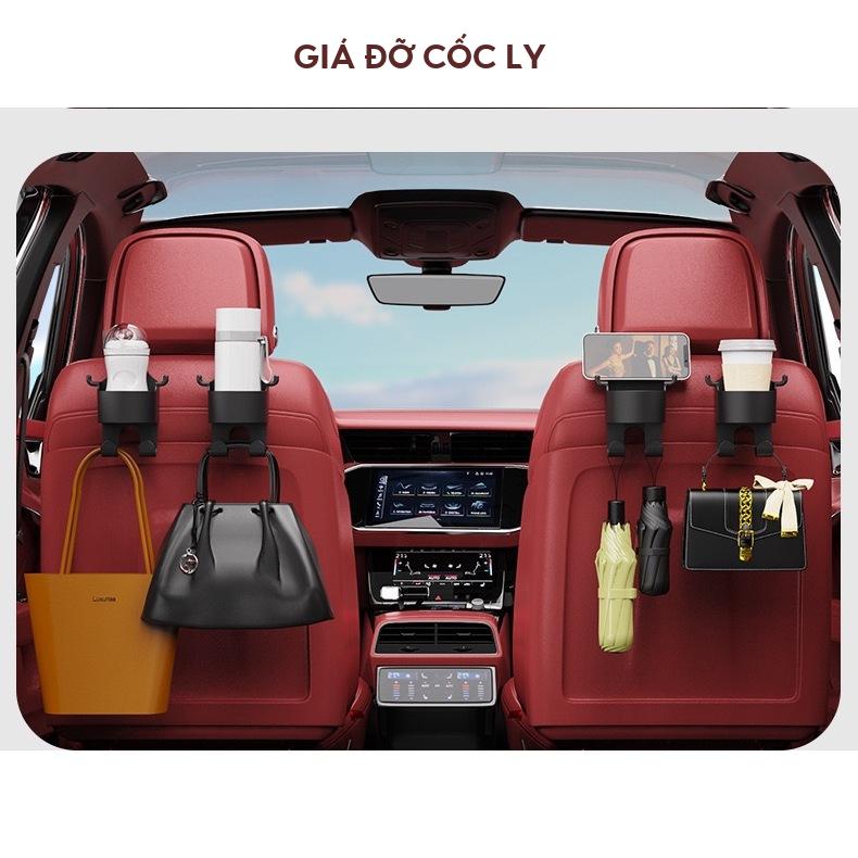 Giá Đỡ Ly Cốc Treo Xe Ô Tô, Giá Đựng Cốc Đa Năng Kiêm Móc Treo & Đỡ Điện Thoại Tiện Lợi