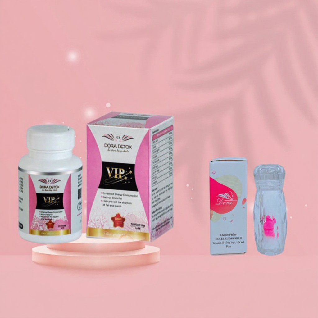 (Chính hãng - 1 tặng 1) Viên uống DORA DETOX VIP hỗ trợ kiểm soát cân nặng tặng kèm  Dora Night