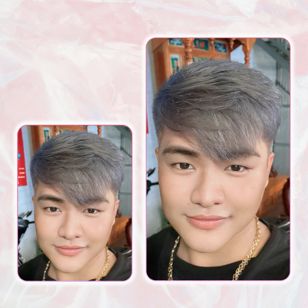 Thuốc nhuộm tóc, thuốc nhuộm tóc Xám Khói MIN.HAIR, tặng kèm oxy trợ dưỡng và bao tay