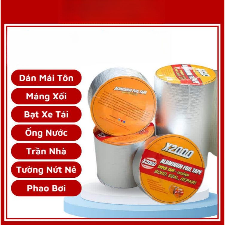 Băng keo chống thấm x2000 băng keo siêu dính Nhật Bản chống thấm dột, dán tường, dán mái tôn, dán ốn