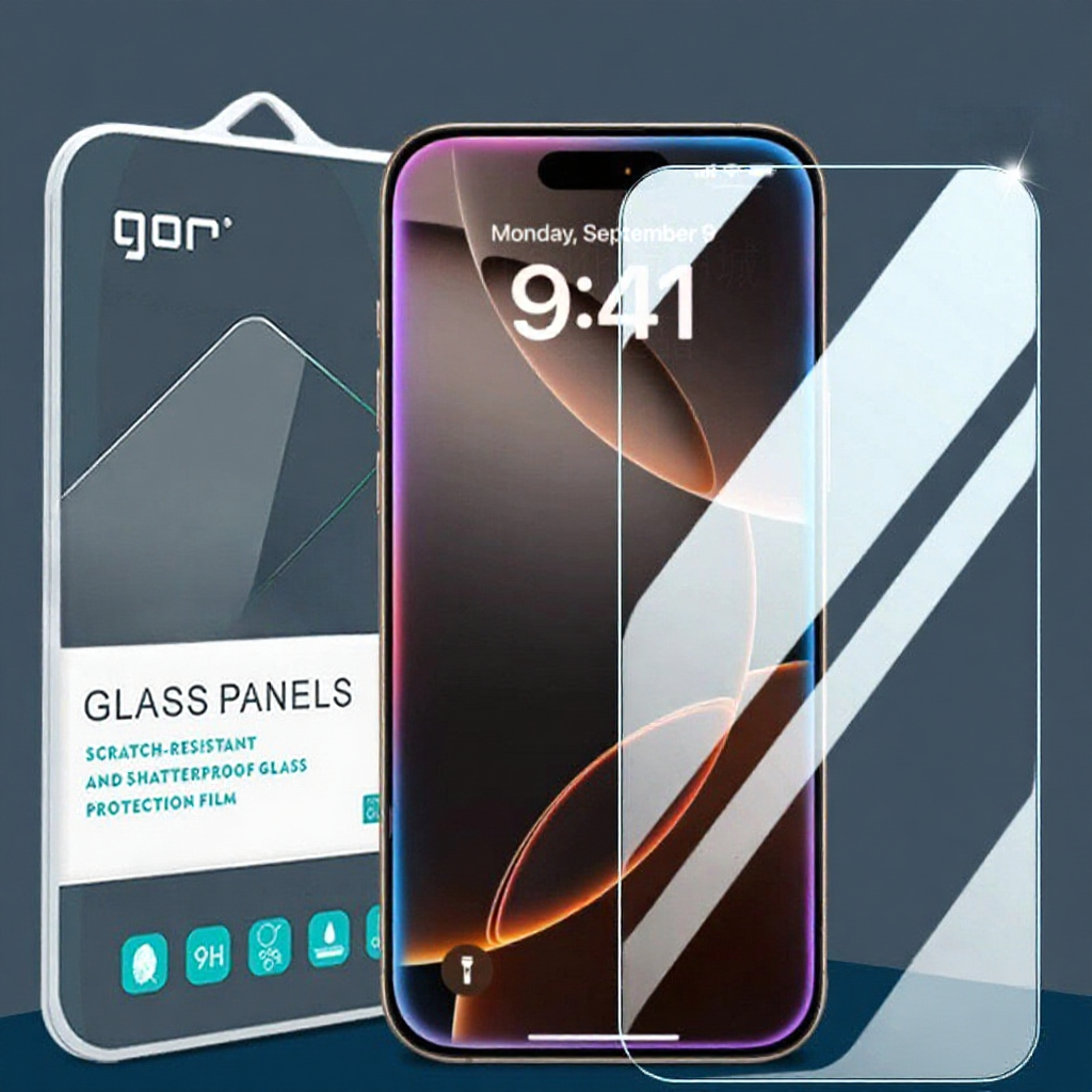 Kính Cường Lực Gor IPHONE 16 Pro Max/ 16 Pro/ 16 Plus/ 16, IP15 Pro Max/ 15 Pro Trong Suốt Cao Cấp 9H/2.5D - Hãng Gor