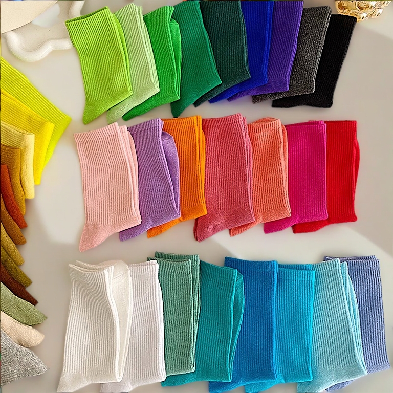 Tất cao cổ nữ Jengiang Vớ nữ cổ cao nhiều màu sắc cotton dày dặn hottrend phong cách ulzzang street wear Hàn Quốc T111