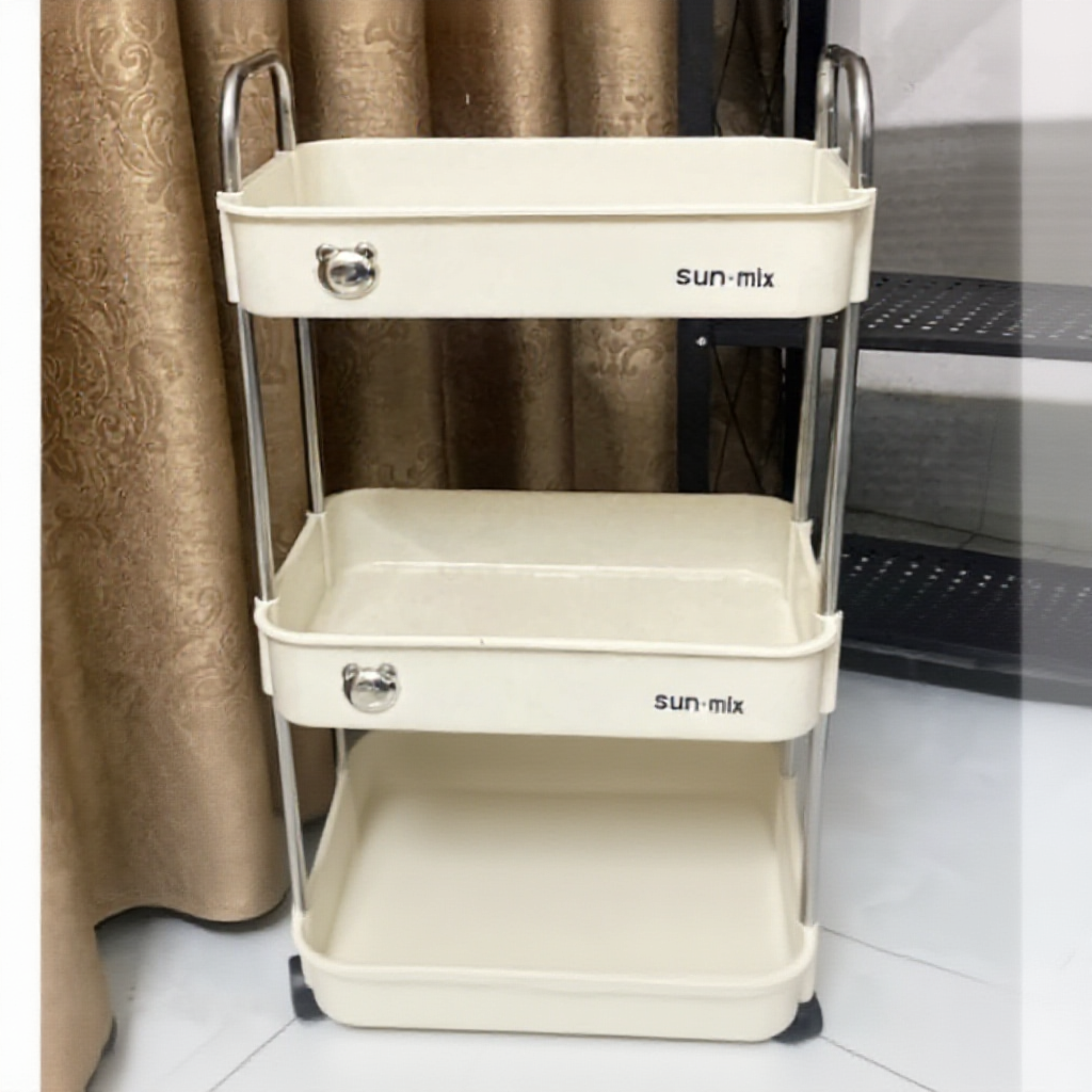 Kệ để đựng đồ đa năng (loại 1 ) Kệ bếp 3 - 4 tầng có bánh xe
