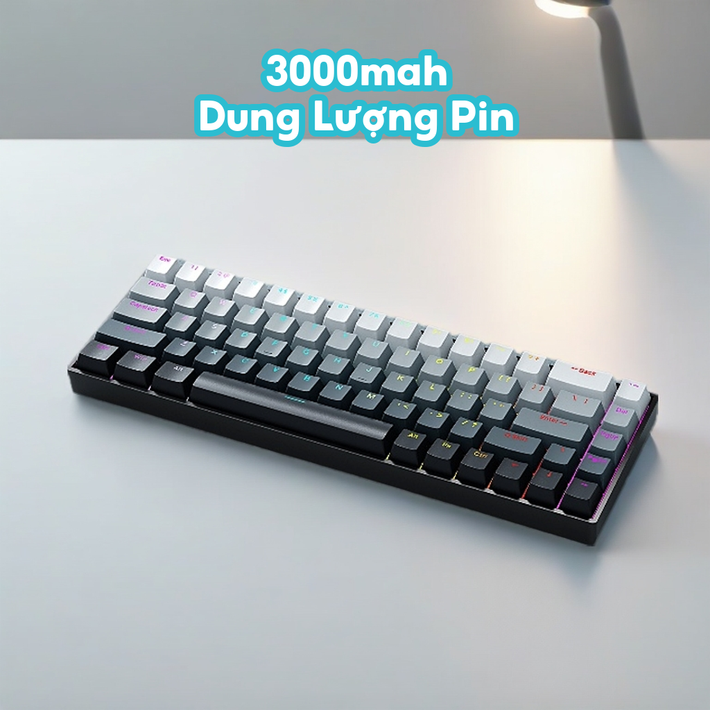 Bàn phím cơ Bluetooth Không dây Leaven K68 - 3 Chế Độ - Led RGB - Có Hotwap Socket - Keycap Xuyên LED - APP điều chỉnh