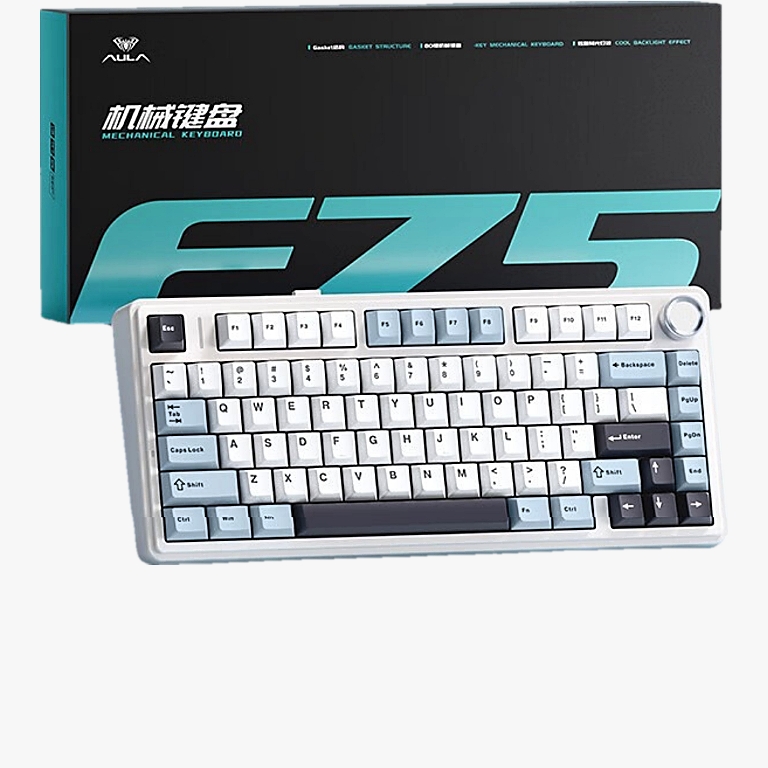 [Hàng Sẵn] Bàn phím cơ không dây Aula f75 mạch xuôi, 3 mode, hotswap, led rgb, full foam, keycap pbt double shot