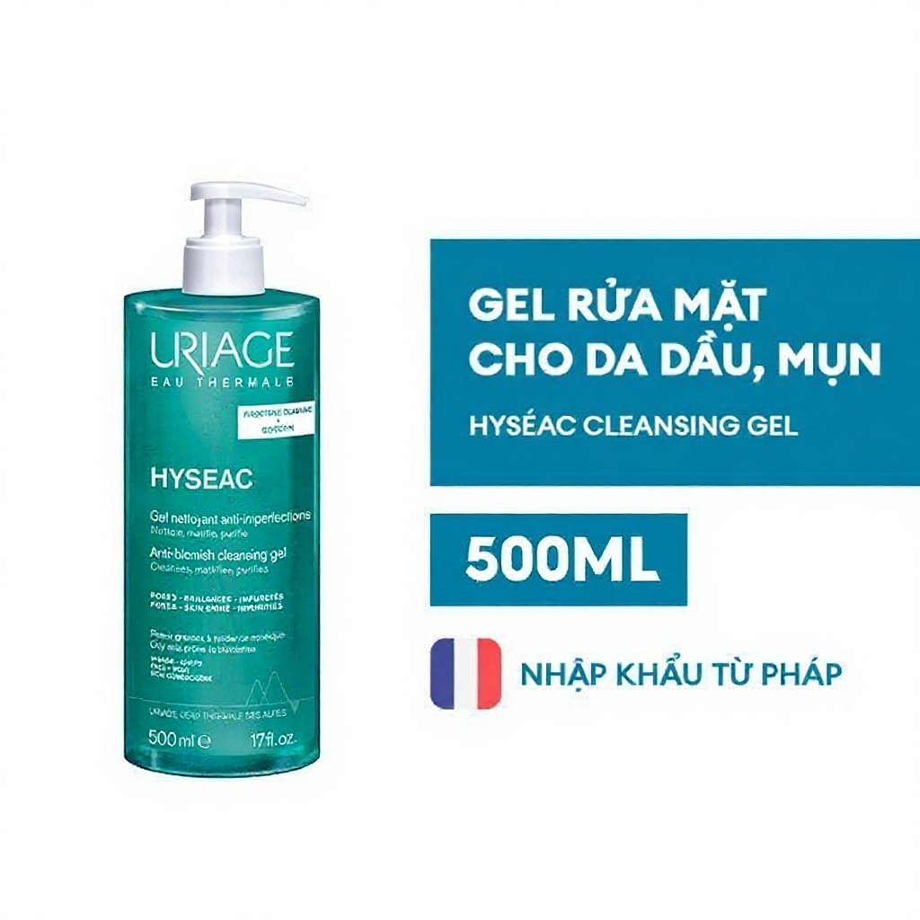 Gel rửa mặt ngừa mụn cho da dầu Uriage Hyséac Gel Nettoyant Anti-Imperfect 500ml