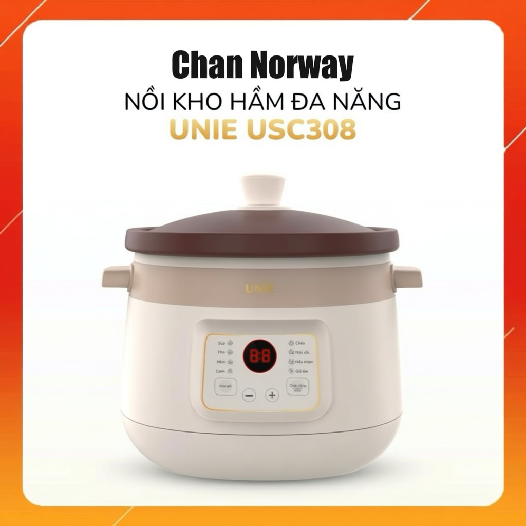 [CHÍNH HÃNG] Nồi Nấu Chậm UNIE USC308 Kho Hầm Đa Năng - Dung Tích 3L - Bảo Hành 12 Tháng