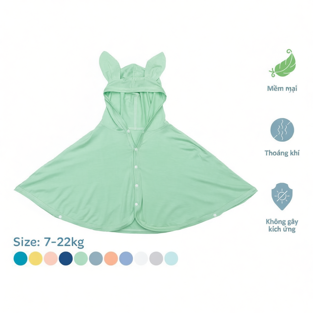 Áo choàng BENTY cho bé trai bé gái chất liệu Rayon Viscose mềm mịn