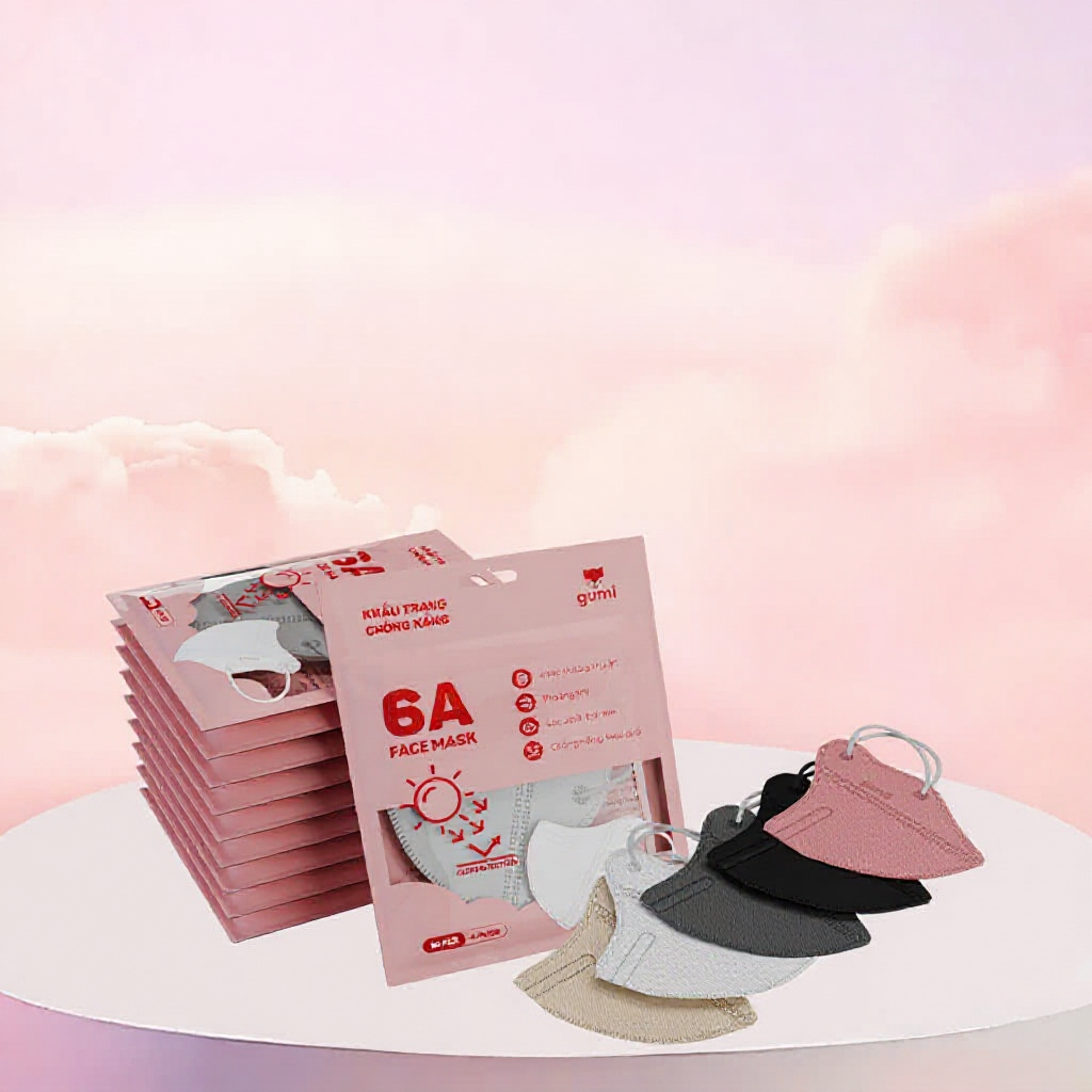 [100 CHIẾC] Khẩu trang chống nắng 6A Gumi Mask 4 lớp kháng khuẩn kiểu dáng thời trang