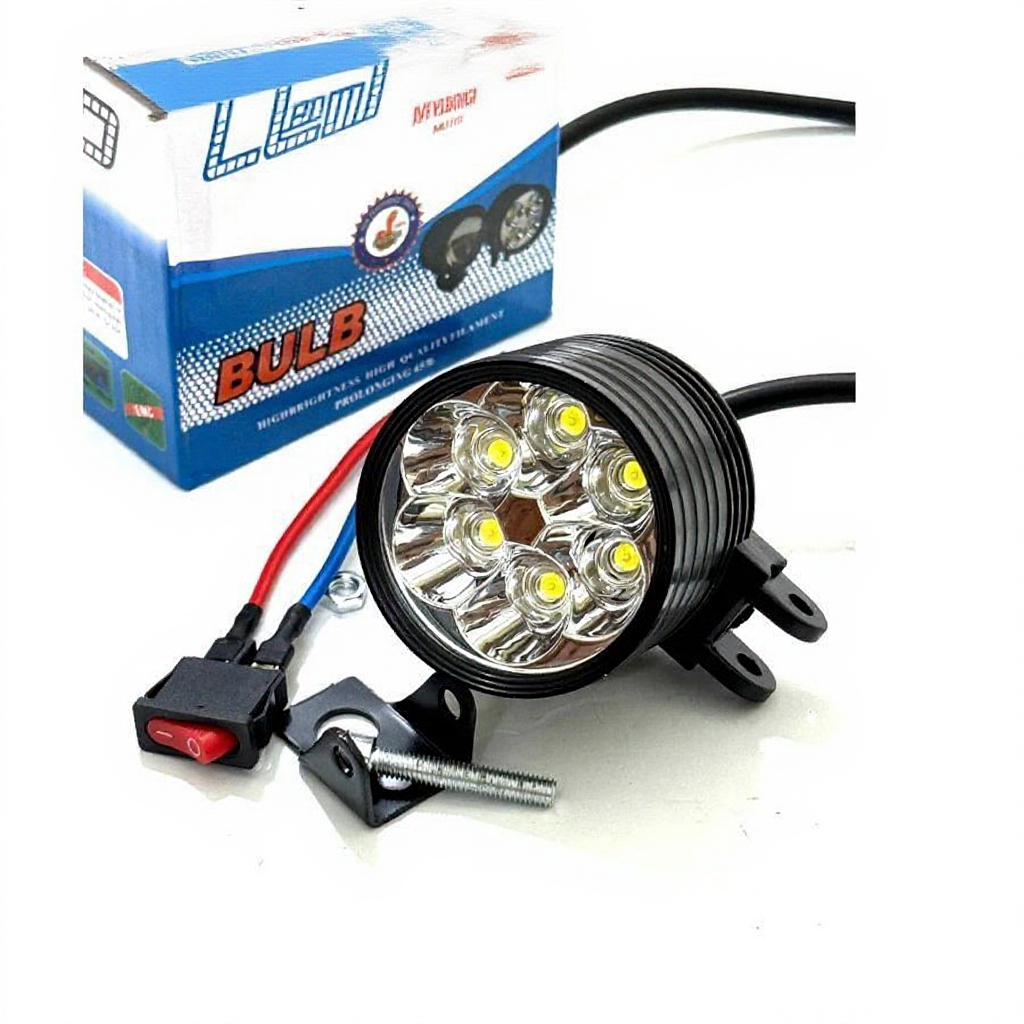 Đèn Led Trợ sáng L6 ngắn 1 chế độ siêu sáng cho xe máy