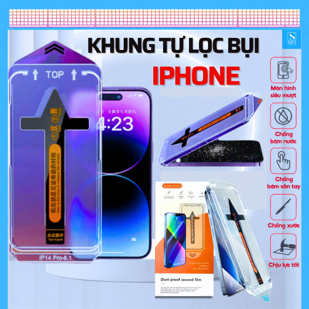 Kính cường lực chống nhìn trộm tự dán lọc bụi ESD iphone 16 ProMax 15 ProMax 14 ProMax 13 12 11 Pro Max Xs X Xr 15 Plus