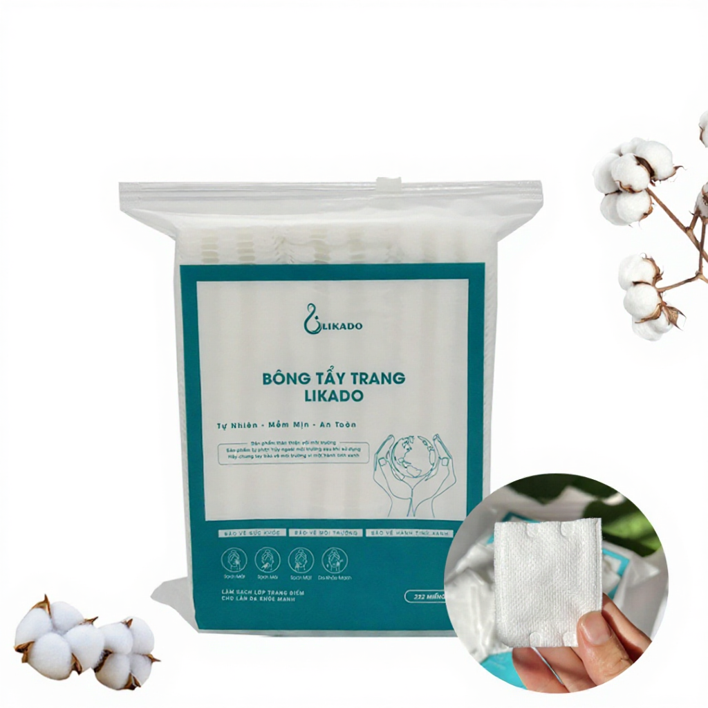 Bông tẩy trang Likado 100% cotton mềm mại