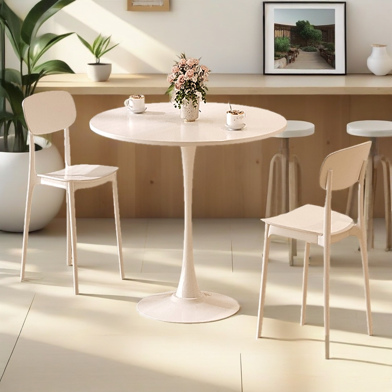 HUHU Bàn Tròn Tulip Decor Sang Trọng Trang Trí Nhà Quán Cafe Theo Phong Cách Tối Giản Hàn Quốc