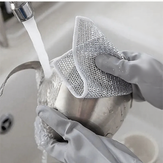 Giẻ Lau Bát Đũa Bếp Máy Rửa Bát Vải Lau Lưới Đa Năng Chống Mài Mòn Tấm Cọ Rửa Dây Kim Loại