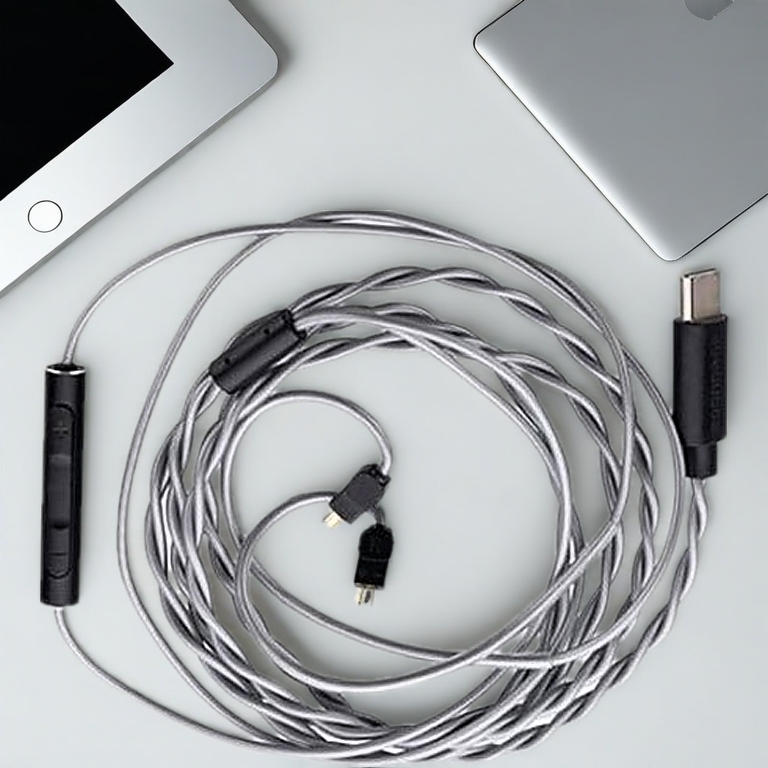 Dây Cáp Tai Nghe MoonDrop MC1/ DSP USB C 2Pin 0.78mm Kèm MIC Giắc Cắm 3.5mm Cho Chu 2/ lan/ aria,...
