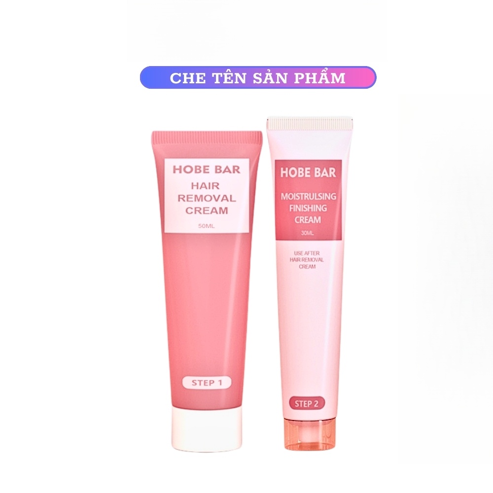 Combo Kem & Gel Tẩy Lông Hobebar Dịu Nhẹ Cho Da Nhạy Cảm