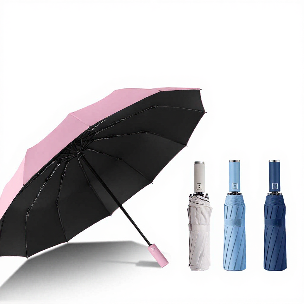 Dù che mưa loại lớn 8 nan - 10 nan - 12 nan gấp 3 tự động gấp mở 2 chiều - Ô dù che nắng mưa Handigo