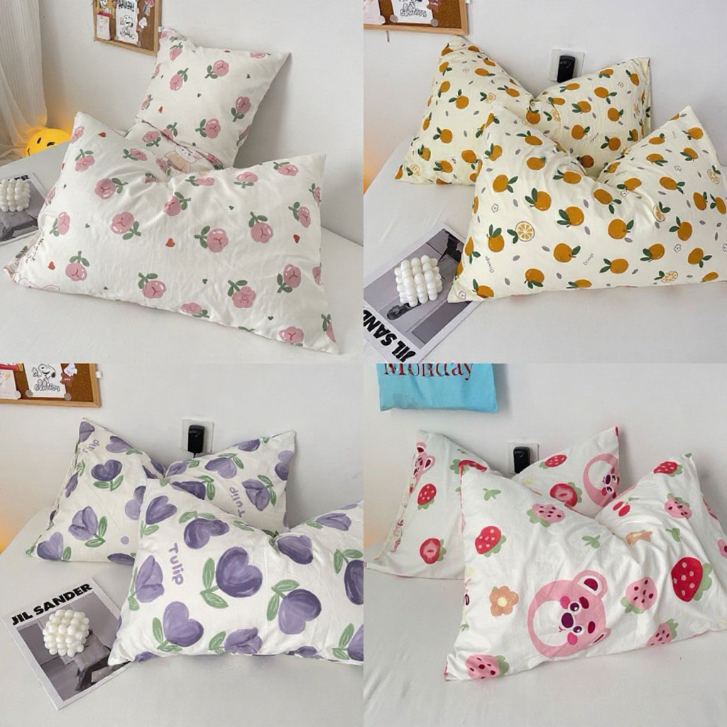 Vỏ Gối Đầu, Gối Nằm Cotton Đũi 45x65cm Mềm Mịn
