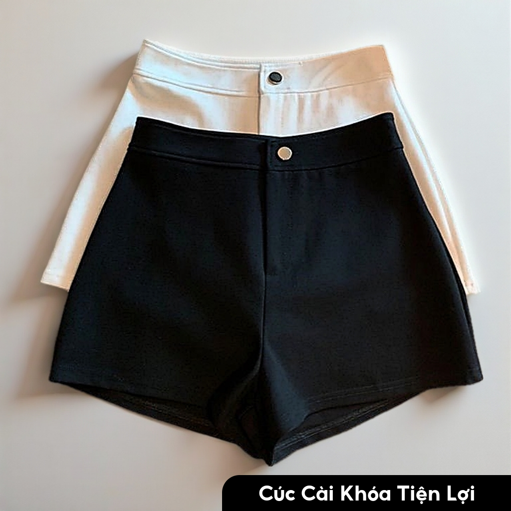 Quần Short Nữ Cạp Cao Chất Umi Co Giãn Cúc Cài Khóa Giữa_m628