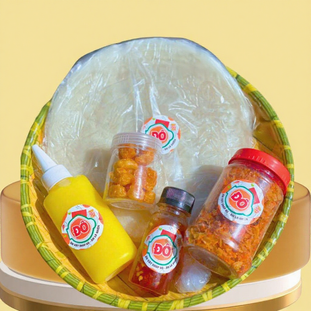[Combo 370g ] Bánh Tráng Phơi Sương Muối Tép Hàn100g bơ + 100g TÉP HÀNH - 100g bánh bách hóa đô