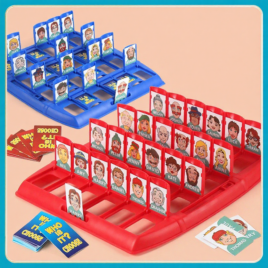 Bộ Đồ Chơi Board Game Who Is It Kinh Điển Thú Vị Vui Nhộn, Bảng Đoán Nhân Vật Giúp Bé Rèn Luyện Trí Nhớ