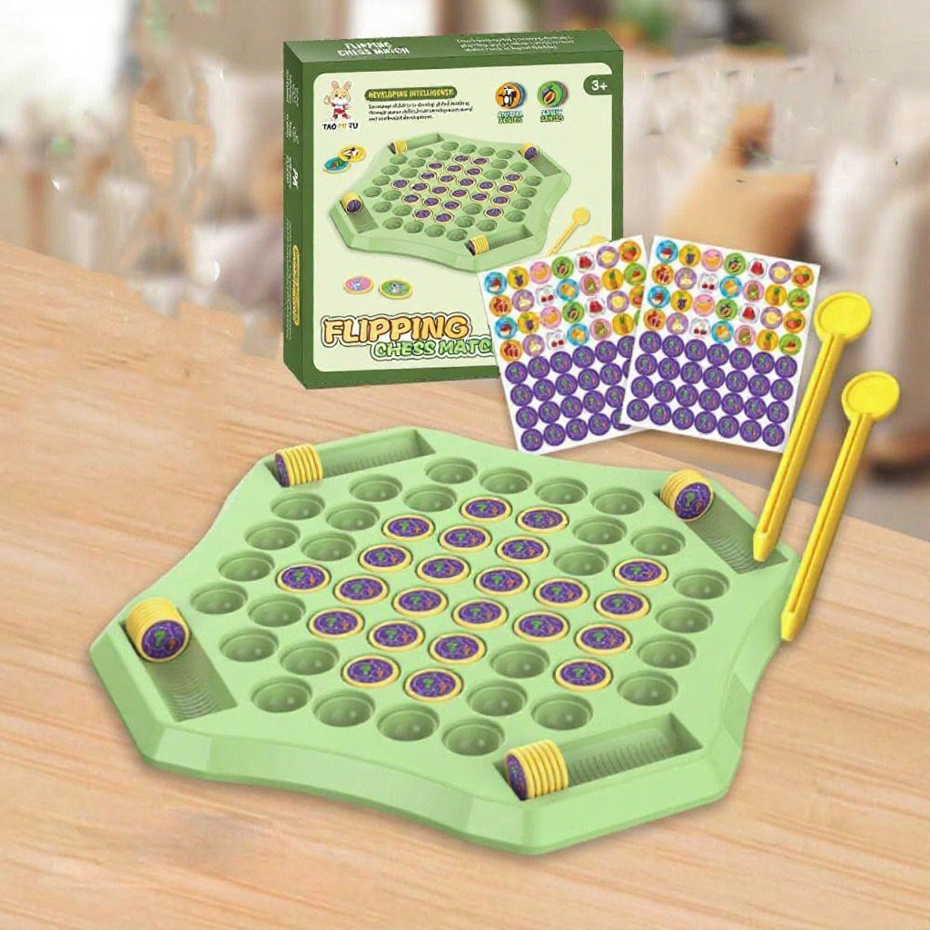 Cofordos Memory Flip Chess, với 60 lá bài có hoa văn có bàn cờ Trò chơi trí nhớ cờ vua lật, Trò chơi trí nhớ lật trái cây vui nhộn Tập trung huấn luyện cờ vua lật động vật