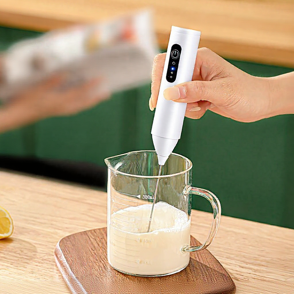 Máy đánh bọt cafe ,máy đánh trứng cầm tay mini sạc pin 3 cấp độ tiện dụng