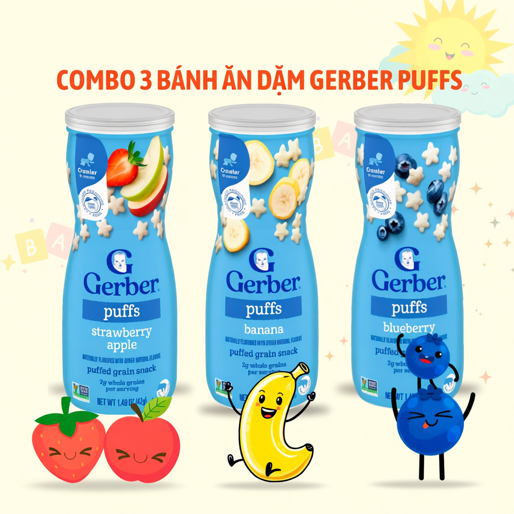 Bánh Ăn Dặm Nestle Gerber Puffs hình ngôi sao 42g CHÍNH HÃNG