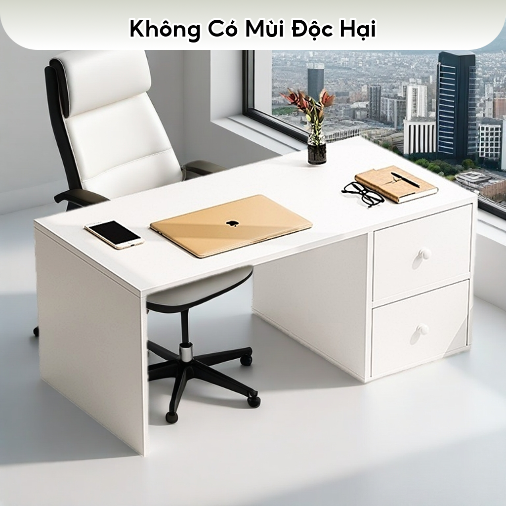 Bàn trang điểm bệt có ngăn kéo, bàn bệt có ngăn kéo chất liệu gỗ MDF phủ Melamine cao cấp