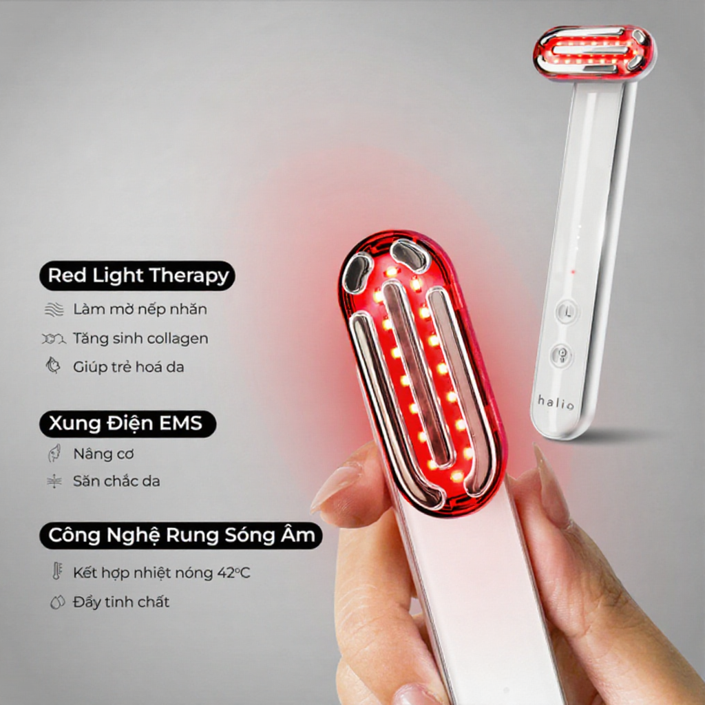 Máy Ánh Sáng Đỏ Giúp Trẻ Hoá Da Halio Red Light Therapy Device 3 in 1