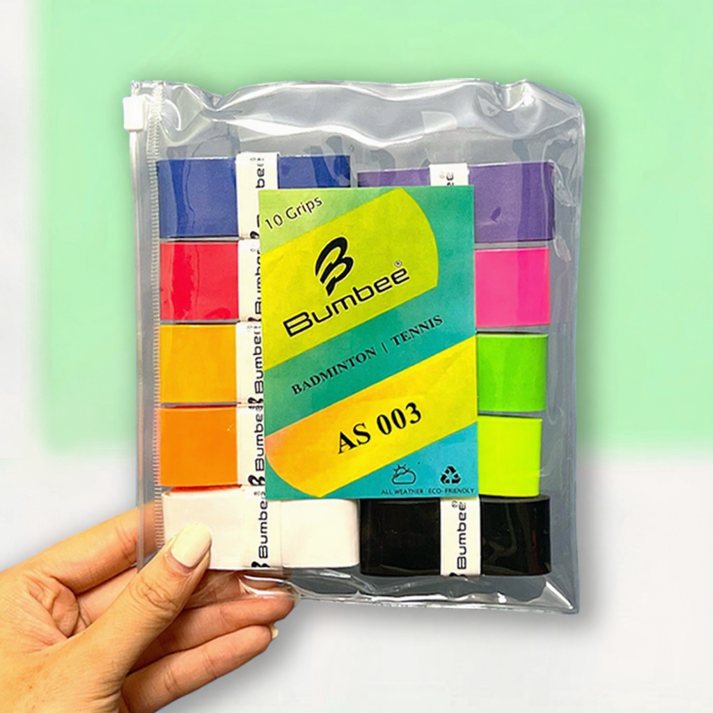 Quấn Cán Cầu Lông - Pickleball Bumbee AS003 Vỉ 10 Chiếc TÚI ZIP Tiện Lợi