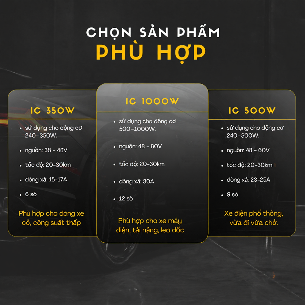 Ic 350w 500w 800w 1000w THK điều tốc xe điện ic đa năng 5 in1 36/48/60v đảm bảo đi êm như zin