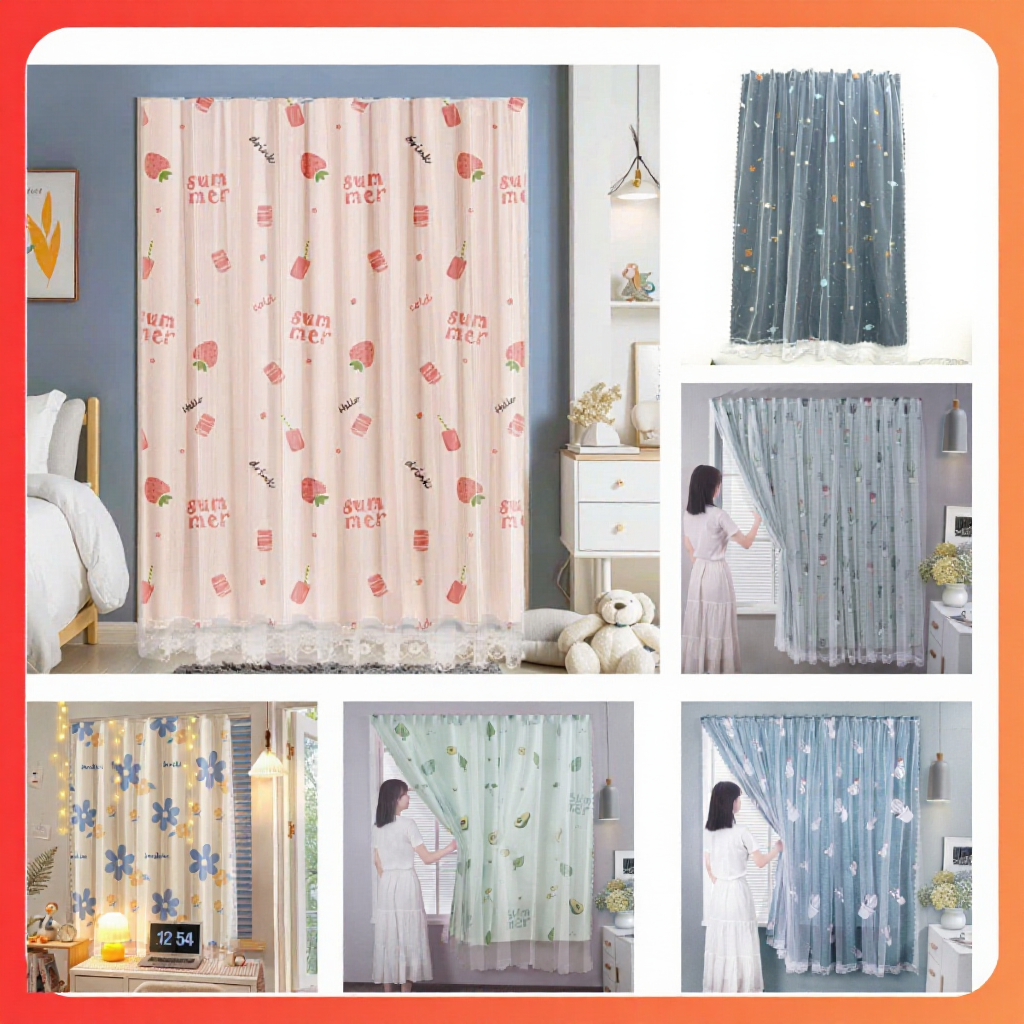 Rèm cửa dán tường không cần khoan đục nhiều họa tiết PM DECOR, rèm cản nắng, gió, tia UV
