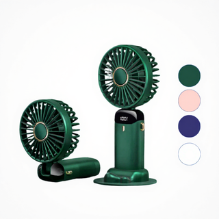Quạt Mini Cầm Tay Gấp Gọn Tiện Ích Với 5 Cấp Độ Quạt - Kèm Dây Đeo Cổ Và Viên Nén Thơm