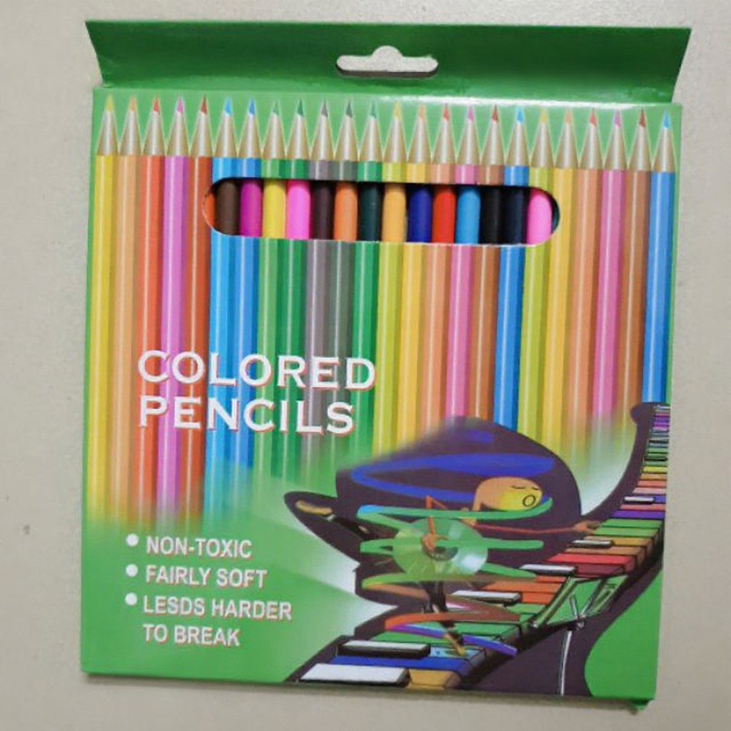 Bút chì 24 màu loại 1 (24 cây hộp xanh)