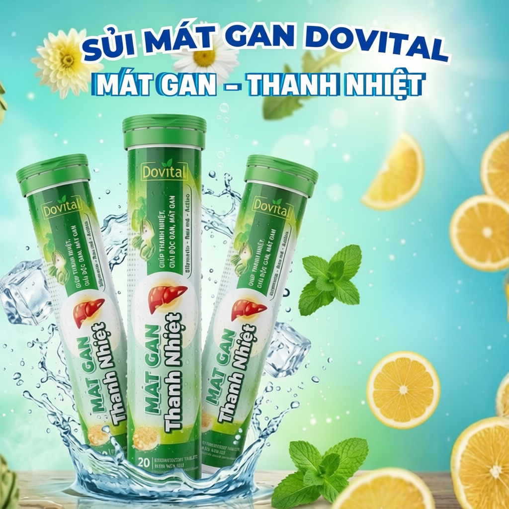 Viên sủi Mát gan Dovital - Tpbvsk Mát Gan Thanh Nhiệt
