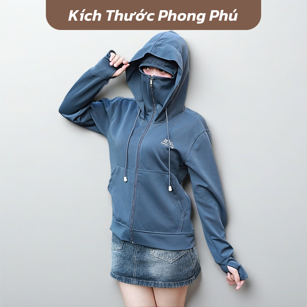 Áo chống nắng nữ, xỏ ngón, thun lạnh dày dặn, áo có túi trong