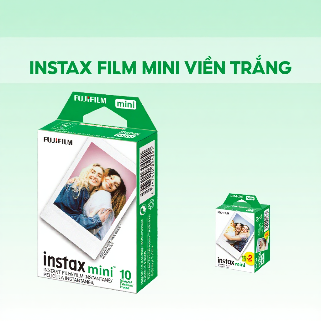 Phim Chụp Ảnh Lấy Liền Fujifilm Instax Film Mini Viền Trắng - Dùng Cho Máy Ảnh Instax Mini 12/Mini E
