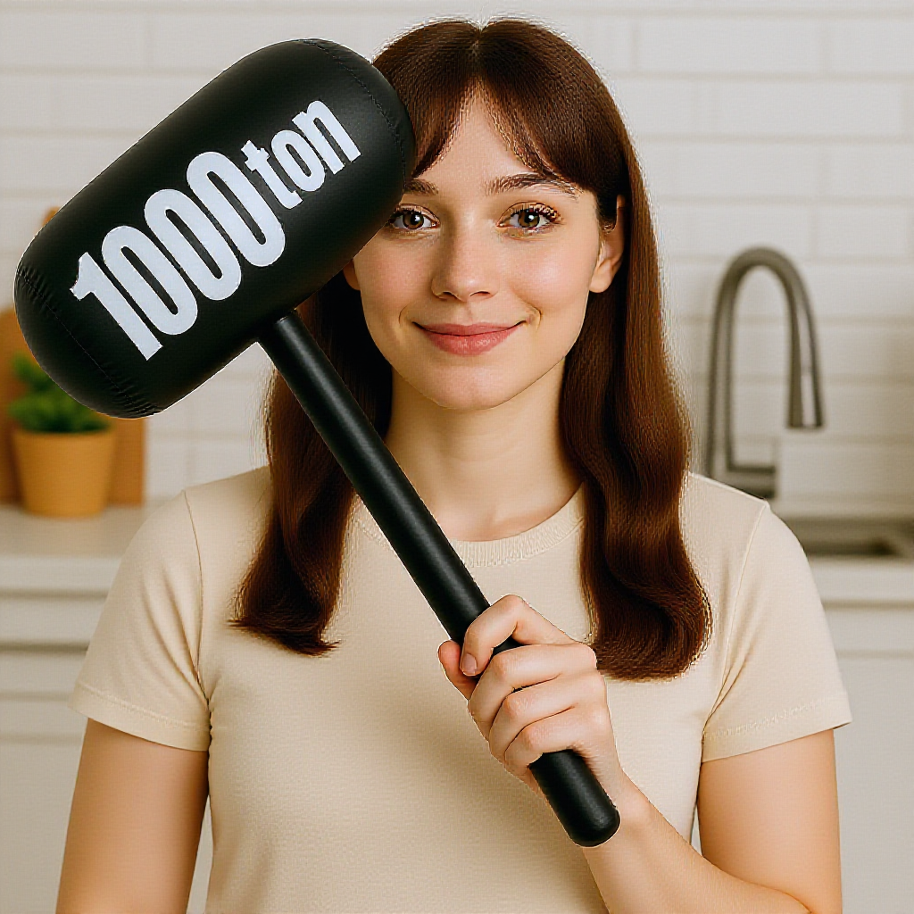 Búa 1000 Tấn - Đồ Chơi Búa 1000 Ton Cao Su Bơm Hơi Vui Nhộn (Màu Đen)