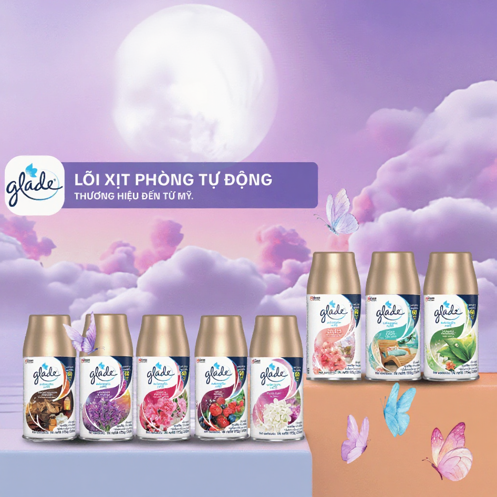 Lõi Thay Thế Glade Và Air Wick Dành Cho Máy Xịt Phòng Tự Động Khử Mùi Nhanh Chóng.