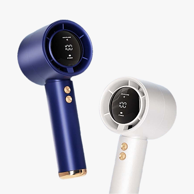 Quạt Cầm Tay Mini Sạc Pin, Cấp Độ Gió Mạnh Dung Lượng Pin 5000mAh Màn Hình Led Hiển Thị