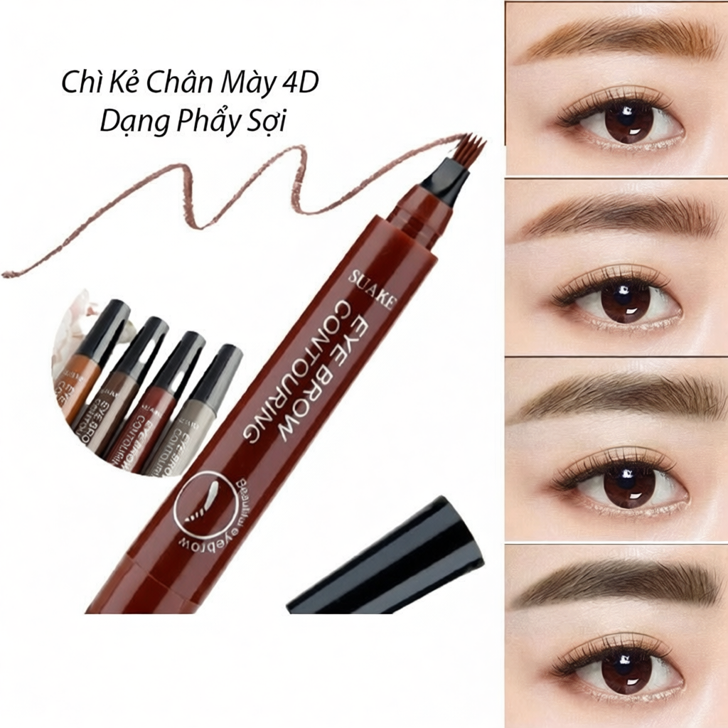 Bút Kẻ Chân Mày 4D Suake Dạng Phẩy Sợi Chất Lượng Cao - Chống Mồ Hôi – O2O Shop