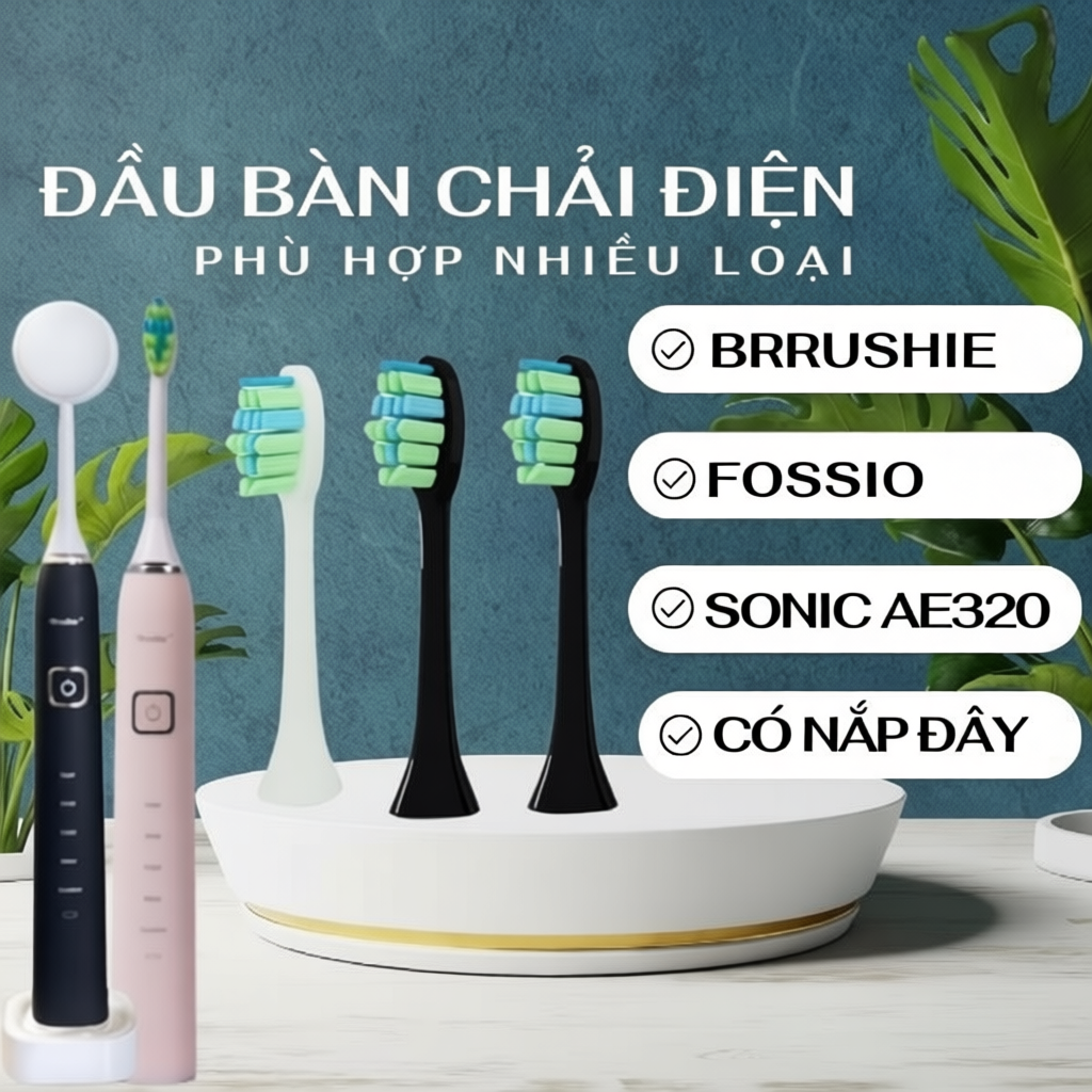 Bộ 3 đầu bàn chải điện Brushie lông mềm cao cấp