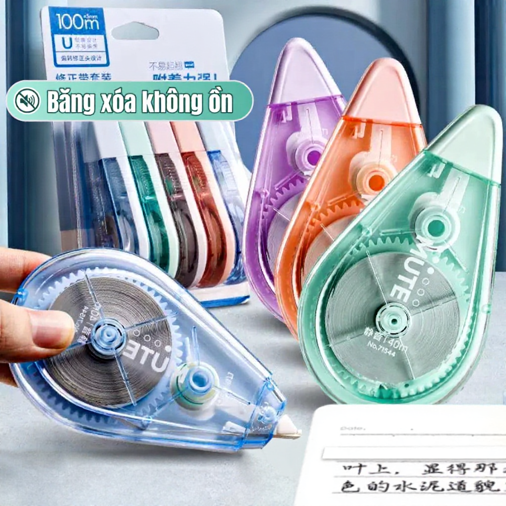 Bút Xóa Băng Học Sinh 40M/20M Deli - Xóa Sạch Bám Dính Tốt Khô Nhanh Viết Đè Lên Ngay Băng Kéo Văn P