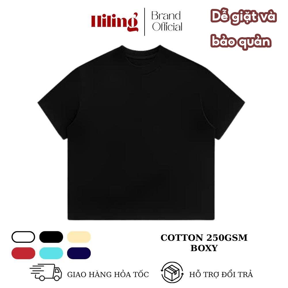 Áo Thun Trơn FORM BOXY HILING T-Shirt Boxy Chất Cotton230- 250gsm Thoáng Mát Phong Cách Trẻ Trung Năng Động
