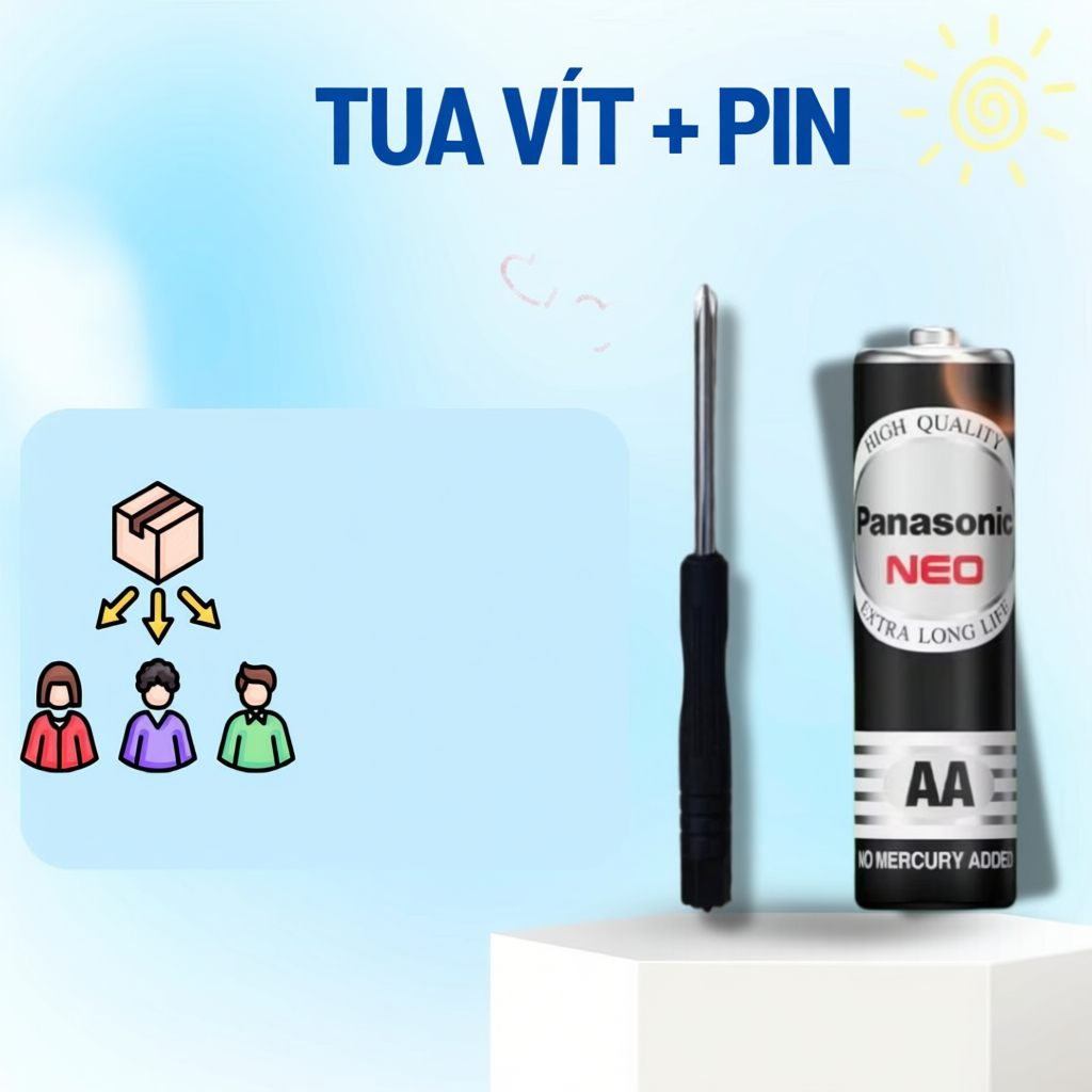 Tua vít + Pin lắp máy tính casio 580vnx 880BTG 570vnplus