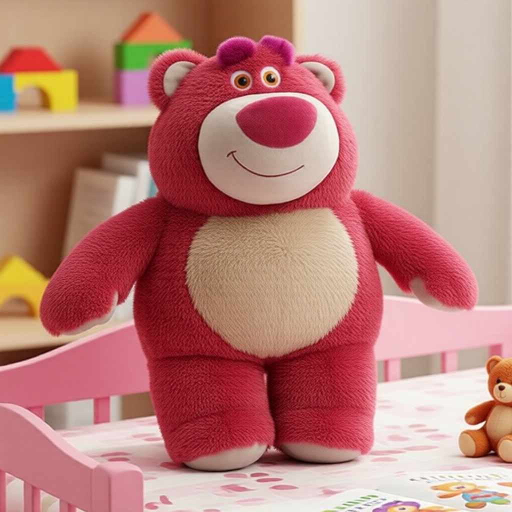 MINISO Gấu bông Lotso Pixar hình gấu dâu, thơm ngọt ngào, mềm mại 32 x 28 x 15cm
