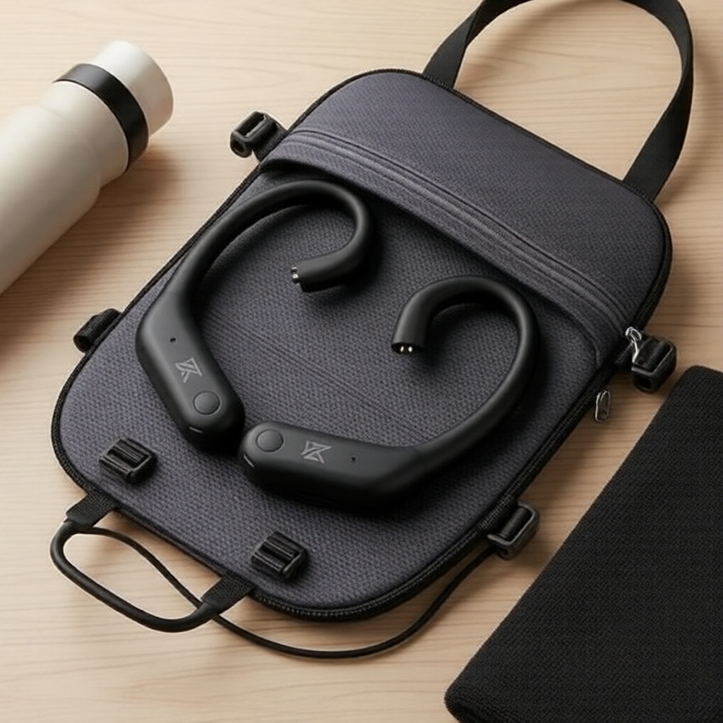 Tai nghe không dây KZ AN01, Bluetooth 5.4, móc tai chắc chắn, sạc chân C, kèm hộp đựng, dùng nghe nh